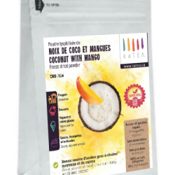 Freeze-dried Coconut with Mango Powder Mix (100g) | Just Mix with water and enjoy| Vegan cuisine | Monounsaturated fats : healthy fats | Freeze-dried Dessert| magnificent ingredient for home made Gelato, toast spread, jam DIY